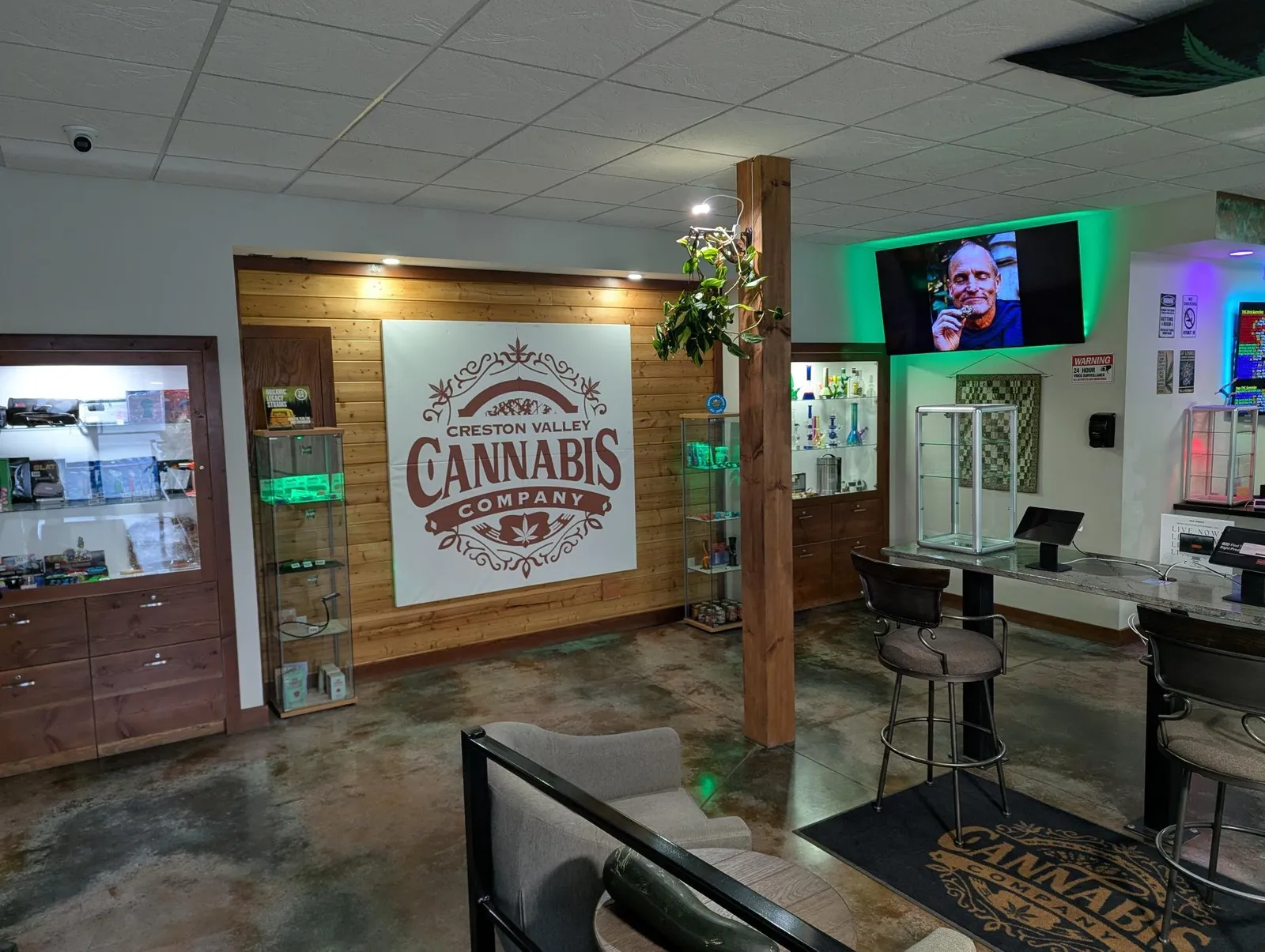 Interior view of Creston Valley Cannabis store